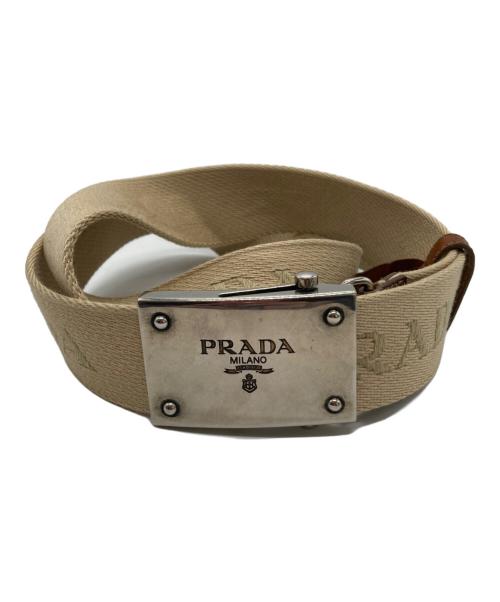 PRADA（プラダ）PRADA (プラダ) バックルガチャベルト　2C4365 ベージュの古着・服飾アイテム