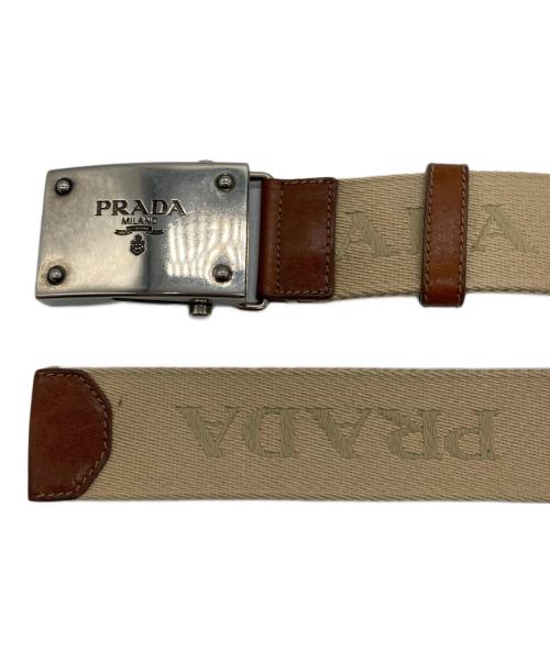 PRADA（プラダ）PRADA (プラダ) バックルガチャベルト　2C4365 ベージュの古着・服飾アイテム