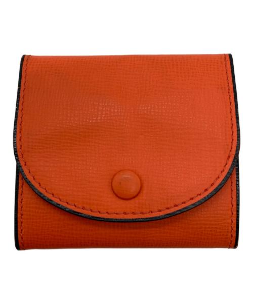 Valextra（ヴァレクストラ）Valextra (ヴァレクストラ) スナップボタン コインケース　l i 0q オレンジの古着・服飾アイテム