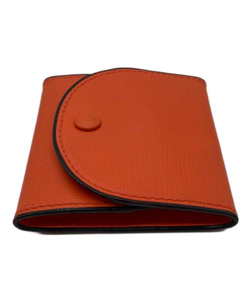 Valextra（ヴァレクストラ）Valextra (ヴァレクストラ) スナップボタン コインケース　l i 0q オレンジの古着・服飾アイテム