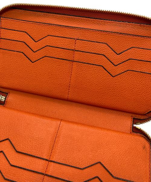 Valextra（ヴァレクストラ）Valextra (ヴァレクストラ) ジップパース 12カード　SGZA0021028LOCWZ99AR オレンジの古着・服飾アイテム