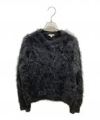 BLAMINKブラミンク）の古着「ファーカシミヤ7Gクルーネックセーター」｜ブラック