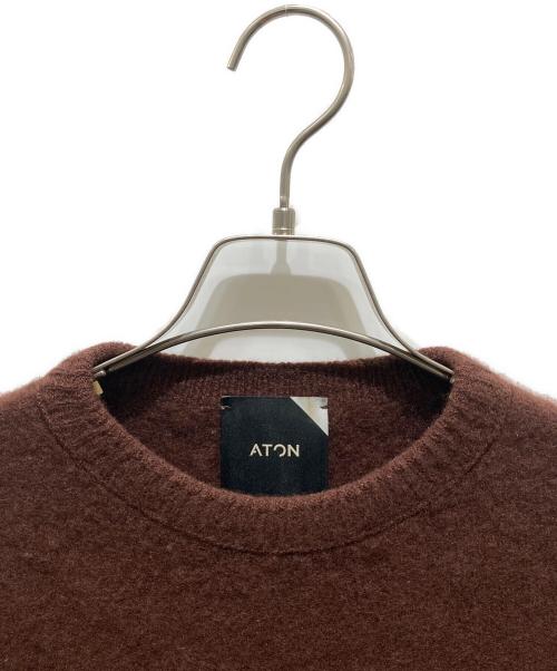 ATON（エイトン）ATON (エイトン) クルーネックニット ブラウン サイズ:2の古着・服飾アイテム