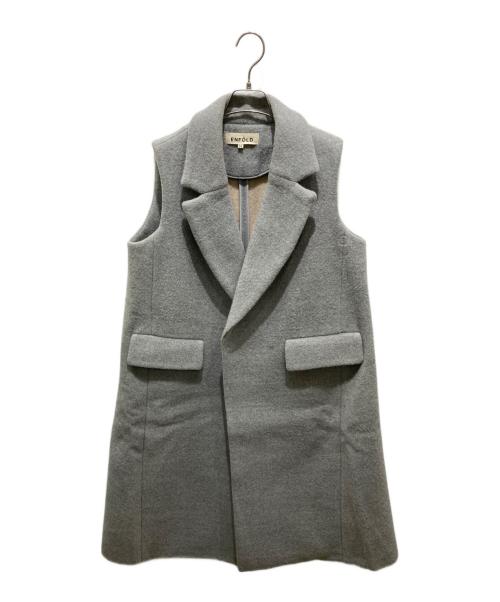 ENFOLD（エンフォルド）ENFOLD (エンフォルド) ダブルフェイス ロングジレ グレー サイズ:38の古着・服飾アイテム