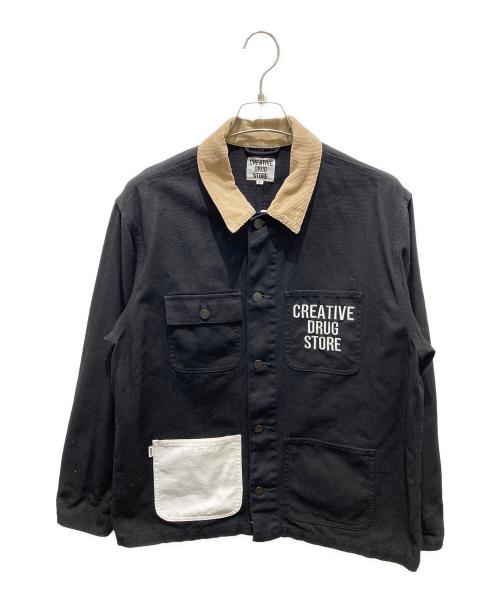 creative drug store（クリエイティヴドラッグストア）creative drug store (クリエイティヴドラッグストア) カバーオール　201CDS03 ブラック サイズ:Lの古着・服飾アイテム