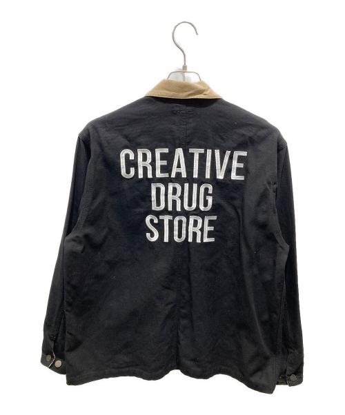 creative drug store（クリエイティヴドラッグストア）creative drug store (クリエイティヴドラッグストア) カバーオール　201CDS03 ブラック サイズ:Lの古着・服飾アイテム