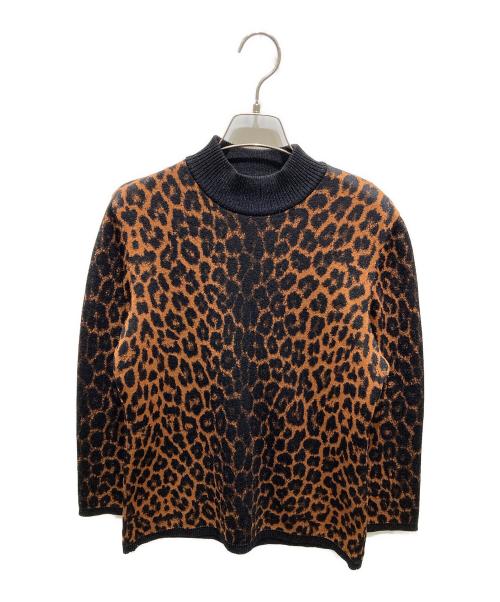Yves Saint Laurent（イヴサンローラン）Yves Saint Laurent (イヴサンローラン) ヒョウ柄ハイネックセーター ブラウン サイズ:Ｍの古着・服飾アイテム