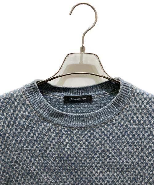 ERMENEGILDO ZEGNA（エルメネジルド・ゼニア）ERMENEGILDO ZEGNA (エルメネジルド・ゼニア) カシミヤシルクニット ブルー サイズ:50の古着・服飾アイテム