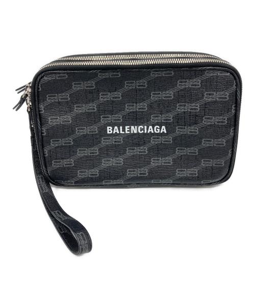 BALENCIAGA（バレンシアガ）BALENCIAGA (バレンシアガ) BBロゴモノグラムクラッチバッグ　644432 1060 P　1060 P 535269 ブラックの古着・服飾アイテム