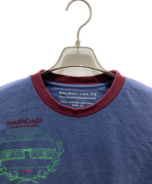 BALENCIAGA（バレンシアガ）BALENCIAGA (バレンシアガ) プリントTシャツ　273969 TV976 ネイビー サイズ:XSの古着・服飾アイテム