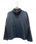 AURALEEオーラリー）の古着「ELASTIC HIGH GAUGE SWEAT HALF ZIP」｜ブラック