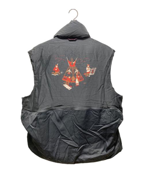 KAPITAL（キャピタル）KAPITAL (キャピタル) Burger-KEEL リップストップナイロンダウンベスト ブラック サイズ:Lの古着・服飾アイテム