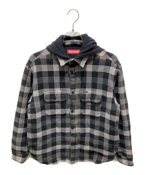 SUPREME（シュプリーム）Supreme (シュプリーム) Waffle Plaid Hooded Shirt ブラック サイズ:Sの古着・服飾アイテム