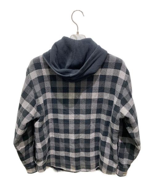 SUPREME（シュプリーム）Supreme (シュプリーム) Waffle Plaid Hooded Shirt ブラック サイズ:Sの古着・服飾アイテム