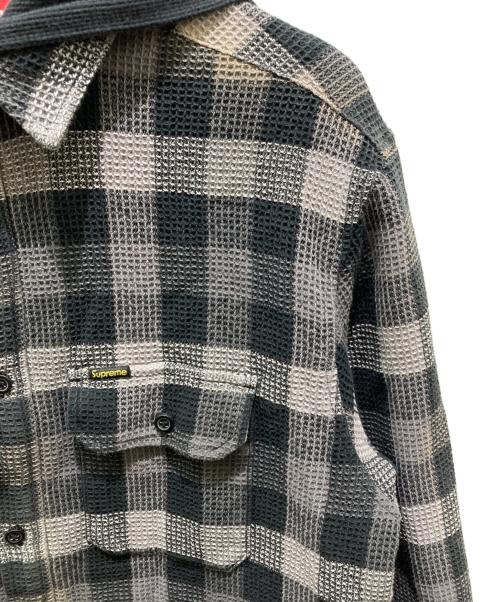 SUPREME（シュプリーム）Supreme (シュプリーム) Waffle Plaid Hooded Shirt ブラック サイズ:Sの古着・服飾アイテム