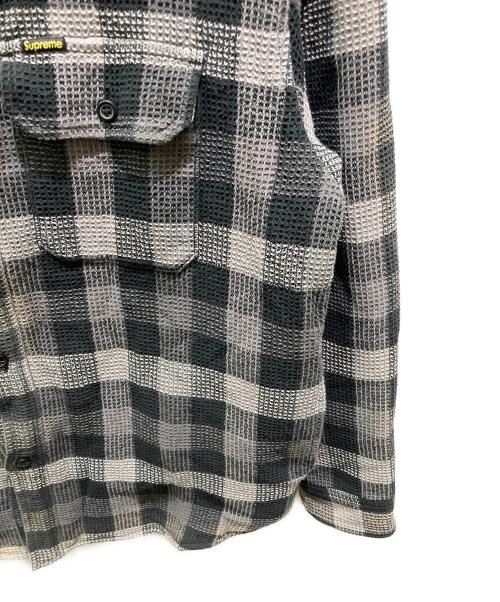 SUPREME（シュプリーム）Supreme (シュプリーム) Waffle Plaid Hooded Shirt ブラック サイズ:Sの古着・服飾アイテム