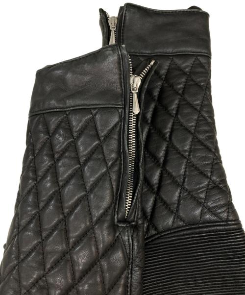 Junhashimoto（ジュンハシモト）Junhashimoto (ジュンハシモト) キルティングライダースジャケット ブラック サイズ:3の古着・服飾アイテム