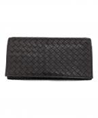 BOTTEGA VENETAボッテガベネタ）の古着「イントレチャート 長財布　156819 V4651 2040　EPEV 2010 3778 A」｜ブラウン