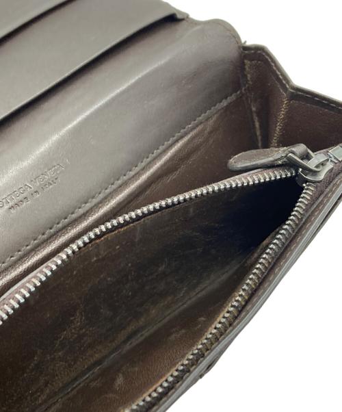 BOTTEGA VENETA（ボッテガベネタ）BOTTEGA VENETA (ボッテガベネタ) イントレチャート 長財布　156819 V4651 2040　EPEV 2010 3778 A ブラウンの古着・服飾アイテム