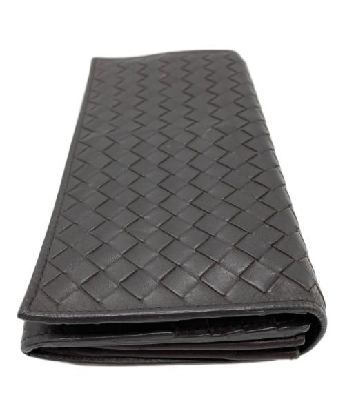 BOTTEGA VENETA（ボッテガベネタ）BOTTEGA VENETA (ボッテガベネタ) イントレチャート 長財布　156819 V4651 2040　EPEV 2010 3778 A ブラウンの古着・服飾アイテム