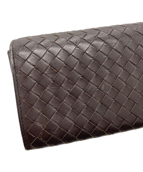BOTTEGA VENETA（ボッテガベネタ）BOTTEGA VENETA (ボッテガベネタ) イントレチャート 長財布　156819 V4651 2040　EPEV 2010 3778 A ブラウンの古着・服飾アイテム