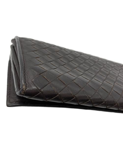 BOTTEGA VENETA（ボッテガベネタ）BOTTEGA VENETA (ボッテガベネタ) イントレチャート 長財布　156819 V4651 2040　EPEV 2010 3778 A ブラウンの古着・服飾アイテム