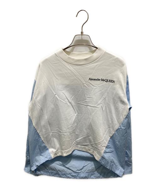 ALEXANDER McQUEEN（アレキサンダーマックイーン）ALEXANDER McQUEEN (アレキサンダーマックイーン) 切替カットソー ホワイト サイズ:36の古着・服飾アイテム