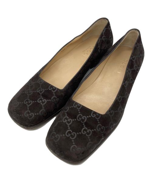 GUCCI（グッチ）GUCCI (グッチ) GGスクエアトゥーパンプス ブラウン サイズ:23.5の古着・服飾アイテム