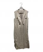 THREE DOTS TURQUOISEスリードッツターコイズ）の古着「ロングジレ」｜ベージュ