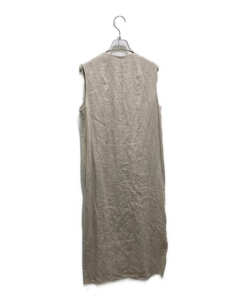 THREE DOTS TURQUOISE（スリードッツターコイズ）THREE DOTS TURQUOISE (スリードッツターコイズ) ロングジレ ベージュ サイズ:記載無しの為実寸参照の古着・服飾アイテム