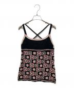 Hysteric Glamourヒステリックグラマー）の古着「クロシェニット」｜ブラック×ピンク