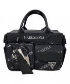 MARK&LONAマークアンドロナ）の古着「総柄スクエア型ボストンバッグ MCS-4B-SB62」｜ブラック