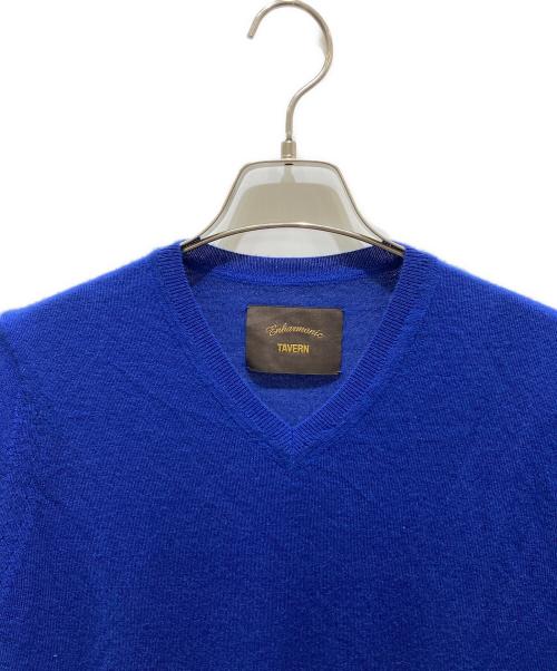 Enharmonic TAVERN（エンハーモニックタヴァーン）Enharmonic TAVERN (エンハーモニックタヴァーン) カシミヤニット ブルー サイズ:44の古着・服飾アイテム