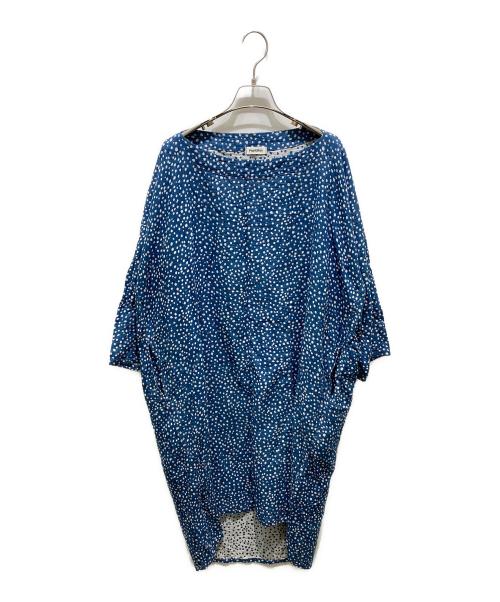 plantation（プランテーション）plantation (プランテーション) インディゴ染めマルチドットワンピース ブルー サイズ:記載無しの為実寸参照の古着・服飾アイテム