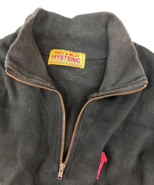 Hysteric Glamour（ヒステリックグラマー）Hysteric Glamour (ヒステリックグラマー) ハーフジップスウェット ブラック サイズ:FREEの古着・服飾アイテム