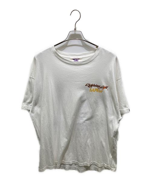 SAPEur（サプール）SAPEur (サプール) rightning bolt 半袖Tシャツ ホワイト サイズ:XXLの古着・服飾アイテム