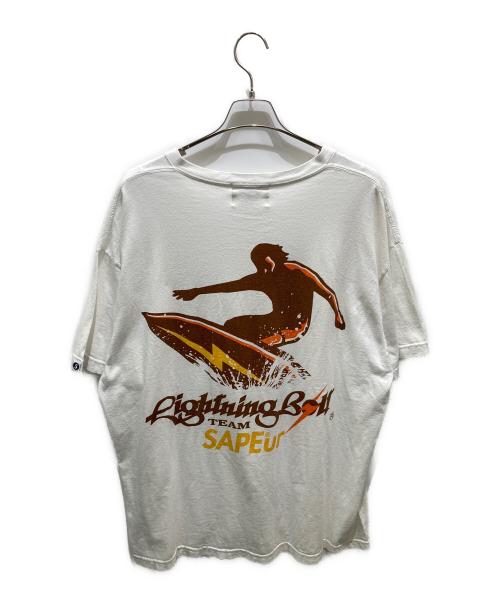 SAPEur（サプール）SAPEur (サプール) rightning bolt 半袖Tシャツ ホワイト サイズ:XXLの古着・服飾アイテム