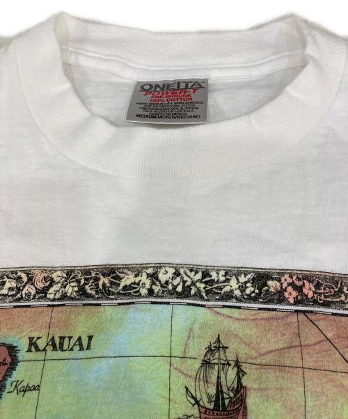 ONEITA（オニータ）ONEITA (オニータ) 半袖Tシャツ　 シングルステッチ 90S HAWAII ホワイト サイズ:Mの古着・服飾アイテム
