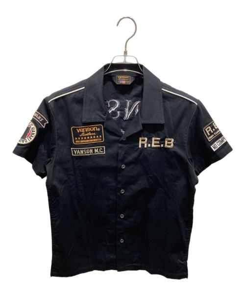 VANSON（バンソン）VANSON (バンソン) 半袖シャツ ブラック サイズ:Mの古着・服飾アイテム