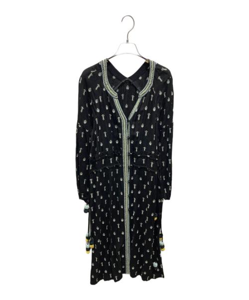 Diagram GRACE CONTINENTAL（ダイアグラム グレースコンチネンタル）Diagram GRACE CONTINENTAL (ダイアグラム グレースコンチネンタル) ジャガードチュニックブラウス　3814 7280-0 ブラック サイズ:36の古着・服飾アイテム