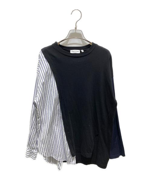 nagonstans（ナゴンスタンス）nagonstans (ナゴンスタンス) 切替カットソー　470GA480-1600 ブルー×ブラック サイズ:Mの古着・服飾アイテム
