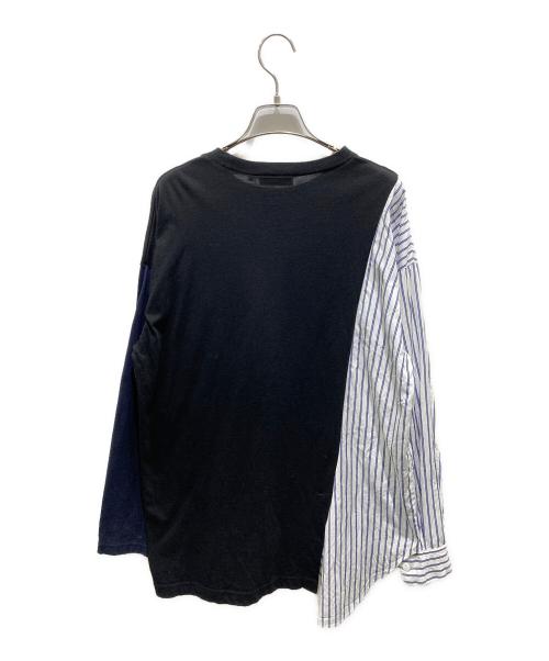 nagonstans（ナゴンスタンス）nagonstans (ナゴンスタンス) 切替カットソー　470GA480-1600 ブルー×ブラック サイズ:Mの古着・服飾アイテム