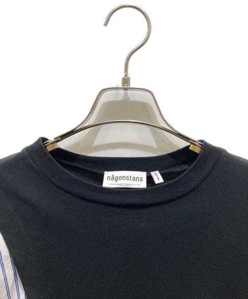 nagonstans（ナゴンスタンス）nagonstans (ナゴンスタンス) 切替カットソー　470GA480-1600 ブルー×ブラック サイズ:Mの古着・服飾アイテム