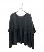 journal standard luxeジャーナルスタンダード ラックス）の古着「60リネン ギャザープルシャツ　23050440202120」｜ブラック