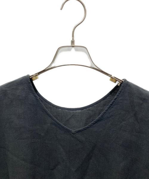 journal standard luxe（ジャーナルスタンダード ラックス）journal standard luxe (ジャーナルスタンダード リュクス) 60リネン ギャザープルシャツ　23050440202120 ブラック サイズ:記載無しの為実寸参照の古着・服飾アイテム