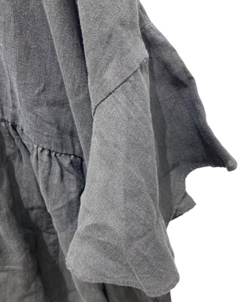 journal standard luxe（ジャーナルスタンダード ラックス）journal standard luxe (ジャーナルスタンダード リュクス) 60リネン ギャザープルシャツ　23050440202120 ブラック サイズ:記載無しの為実寸参照の古着・服飾アイテム