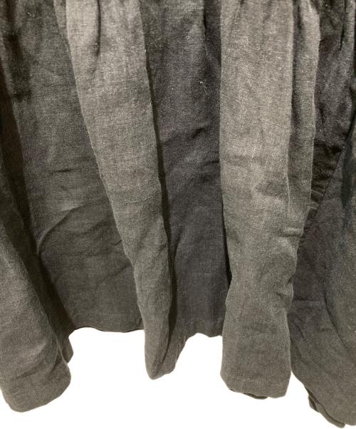 journal standard luxe（ジャーナルスタンダード ラックス）journal standard luxe (ジャーナルスタンダード リュクス) 60リネン ギャザープルシャツ　23050440202120 ブラック サイズ:記載無しの為実寸参照の古着・服飾アイテム