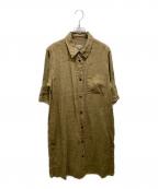 MARGARET HOWELLマーガレットハウエル）の古着「リネンシャツワンピース　578-0158607」｜ベージュ