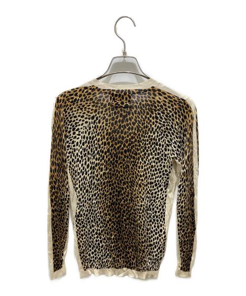 DOLCE & GABBANA（ドルチェ＆ガッバーナ）DOLCE & GABBANA (ドルチェ＆ガッバーナ) レオパードシルクVネックニット イエロー サイズ:36の古着・服飾アイテム