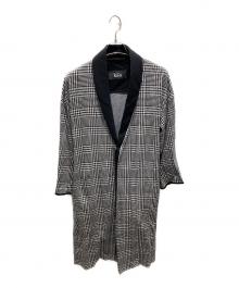 THE RERACS（ザ リラクス）の古着「千鳥格子ベルテッドロングコート」｜ブラック